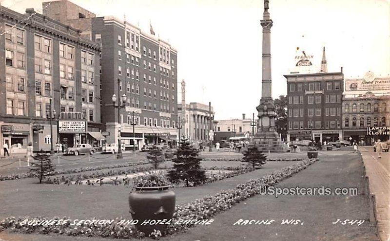 Business Section and Hotel Racine - Wisconsin