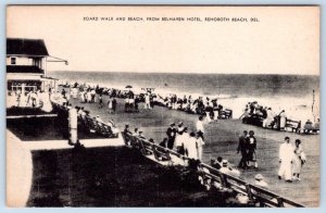 1930-40 REHOBOTH BEACH DELAWARE BOARDWALK FROM BELHAVEN HOTEL MAYROSE POSTCARD