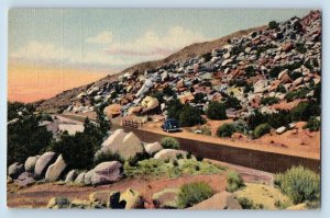 c1940s Scene In Tijeras Canyon The City Of Rocks Albuquerque New Mexico Postcard