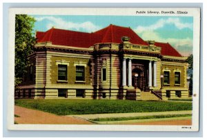 1953 Public Library Danville Illinois IL Vintage Posted Vintage Postcard