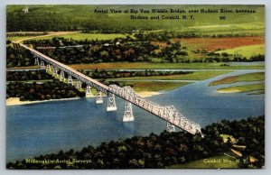 Rip Van Winkle Bridge  Hudson River   Catskill   New York  Postcard   1939