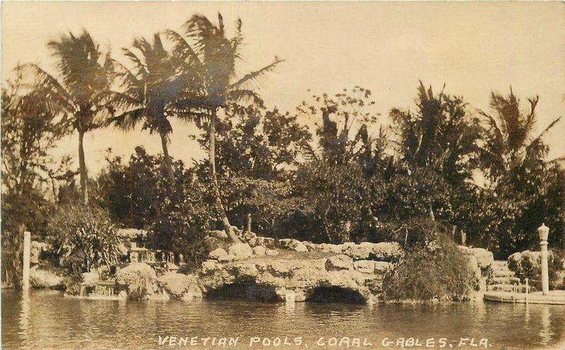 Coral Gables Florida 1930s Venetian Pools RPPC real photo postcard 10198