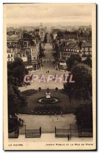 Old Postcard Le Havre Public Garden And The Paris street