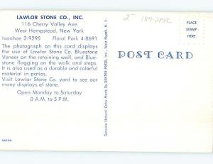 Pre-1980 Postcard Ad LAWLOR STONE COMPANY Long Island - West Hempstead NY hn2277