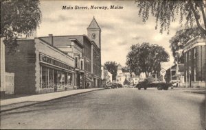 Norway Mexico Main Street Newberry, Texaco Sign c1930-50s Vintage Postcard