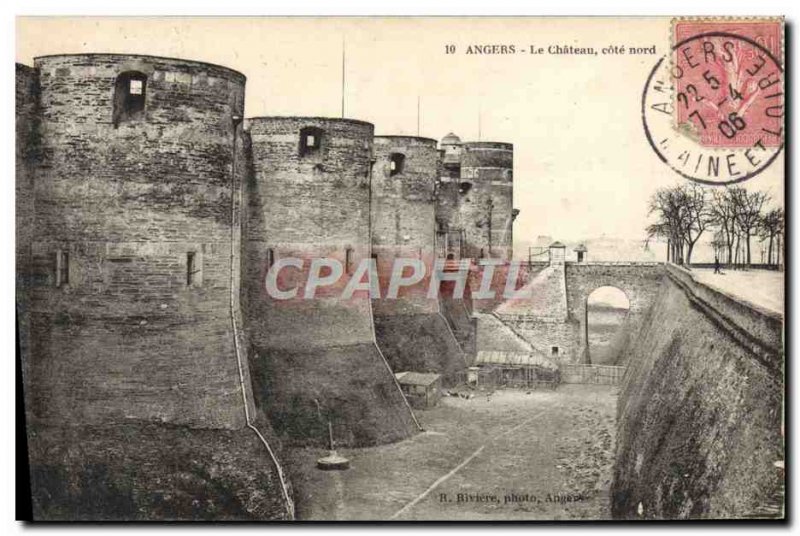 Old Postcard Angers Chateau Cote Nord