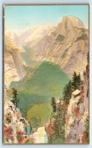 RPPC YOSEMITE NATIONAL PARK from Moran Point ~ Hand Colored Martin #376 Postcard