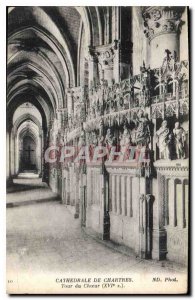 Postcard Old Cathedral of Chartres Tour XVIs Choir