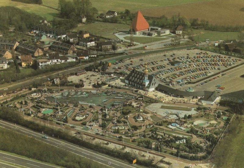 Minidomm Ratingen Restaurant German Village Aerial Postcard