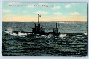 Bridgeport Connecticut CT Postcard The Lake Lake Submarine Boat Co. c1910's