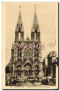 Old Postcard Marseille L & # 39Eglise Saint Vincent De Paul Tramway