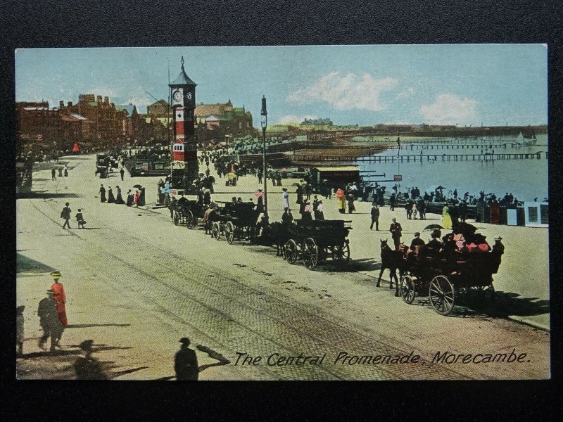 Lancashire MORECAMBE The Central Promenade - Old Postcard by State Series 534