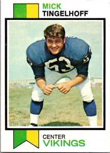 1973 Topps Football Card Mick Tingelhoff Minnesota Vikings sk2623