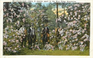 Postcard 1920s North Carolina Horse Back Riders Blue Ridge Mountains 24-6789