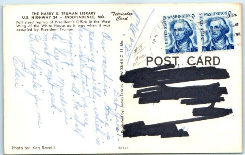 Postcard - Replica, President's Office, The Harry S. Truman Library - Missouri 