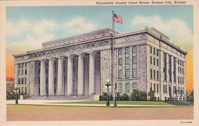 Kansas Kansas City Wyandotte County Court House Curteich