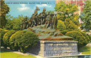 NJ, Newark, New Jersey, Wars of America Monument, Tichnor No. 62176