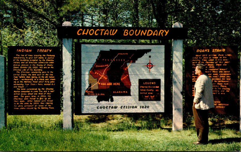 Mississippi Natchez Trace Parkway Choctaw Boundary Indian Treaty Marker