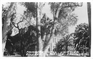 Postcard RPPC California Founders Hall Whittier College 1950 23-3627