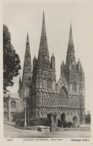 Staffordshire Postcard - Lichfield Cathedral, West Front   RS23786