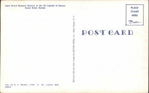 Great Bend Kansas KS Street Scene 1950s Classic Cars Vintage Postcard