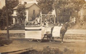 F15/ Parade Real Photo RPPC Postcard c1910 Patriotic Horse Float 18