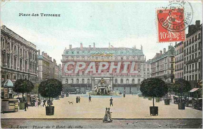 Old Postcard Lyon instead of City Hall