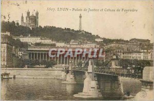 Old Postcard Lyon Courthouse and Coteau de Fourviere