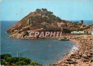 Postcard Modern Tossa de Mar Costa Brava Old Town andthe Beach