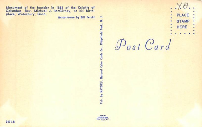 Rev Michael J Mcgivney Monument Founded In 1882 Waterbury CT 