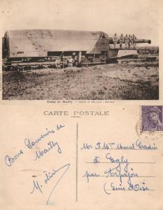 285 MM CANNON CAMP DE MAILLY WWI FRENCH ANTIQUE POSTCARD