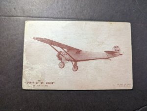 Mint USA Aviation Postcard Charles Lindbergh Spirit of St Louis Plane