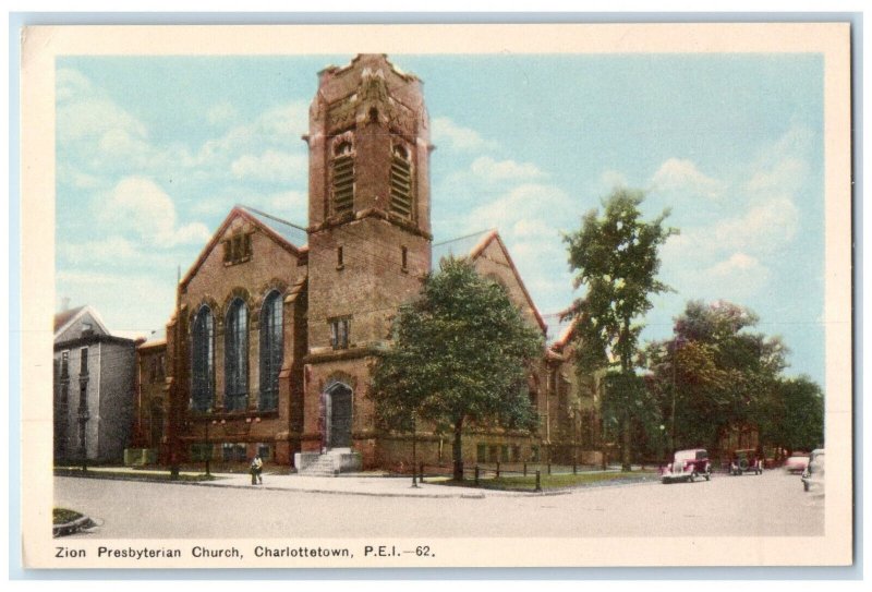 c1940's Zion Presbyterian Church Charlottetown Prince Edward Island Postcard