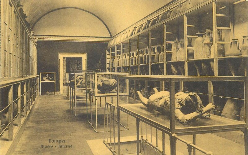 Postcard Italy Pompei Museum interior view 