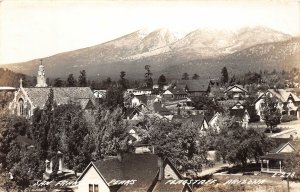 F50/ Flagstaff Arizona RPPC Postcard c1940s San Fran Peaks Homes