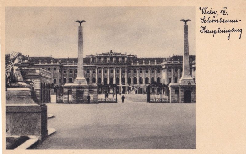 Wien Schonbrunn Haupteingang Austria Vintage Postcard