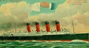 Postcard Antique View of R.M.S. Mauretania Ocean Liner.       S1