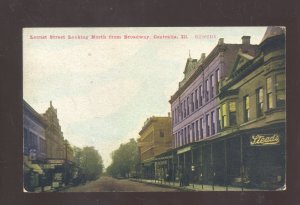 CENTRALIA ILLINOIS DOWNTOWN BROADWAY STREET SCENE VINTAGE POSTCARD 19*15