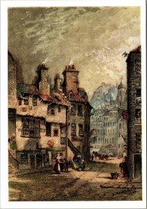 Scotland Edinburgh Porteous Riot Grassmarket Watercolor By Mrs J Sewart Smith