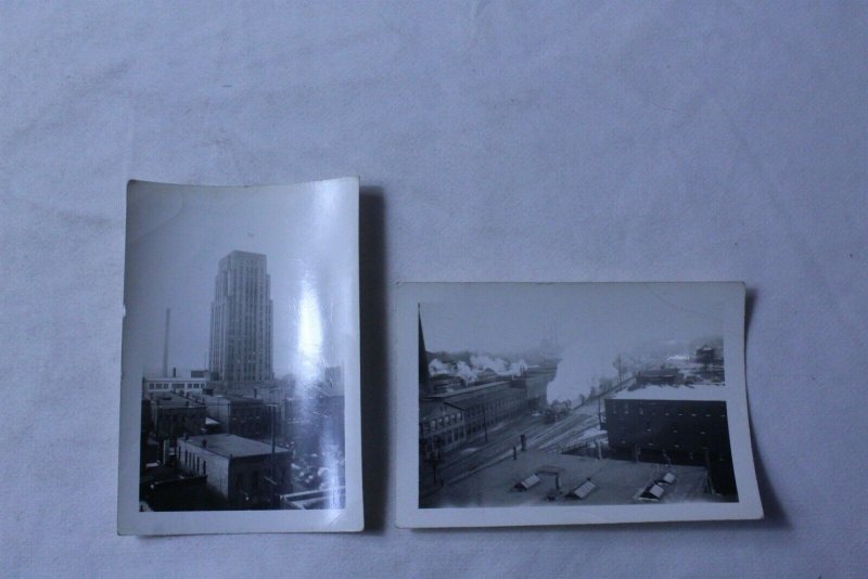 Lot of 2 Vintage Black & White Photos of Battle Creek, MI Security Tower