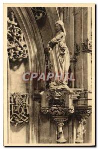 Old Postcard Bourg Ain Brou Church Statue Tomb of Margaret of Austria Madelei...