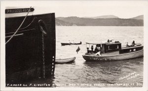Cowichan Bay BC Men's Sculls Racing SS 'Princess Royal' Ship RPPC Postcard E79