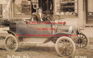 NC, South Pines, North Carolina, RPPC, Early Auto, RF Buchan Clothing, Eddy
