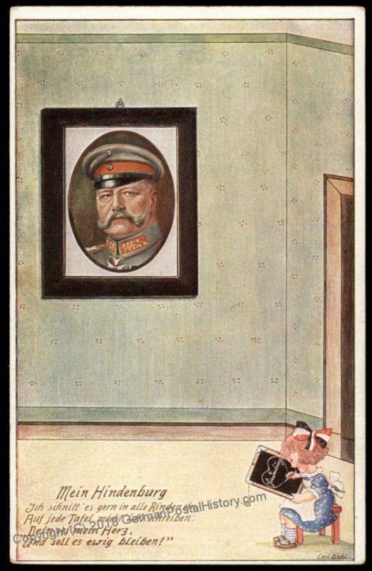 Germany WWI General von Hindenburg Child Humor Jux Kitsche Patriotic PPC 70071