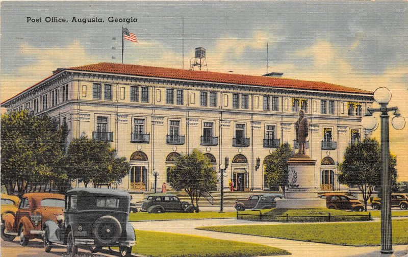 Augusta Georgia 1944 Soldiers Postcard Post Office