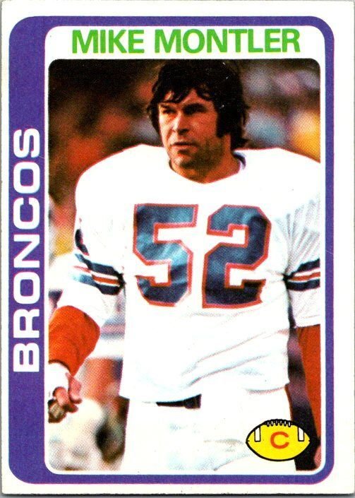 1978 Topps Football Card Mike Montler Denver Broncos sk7092