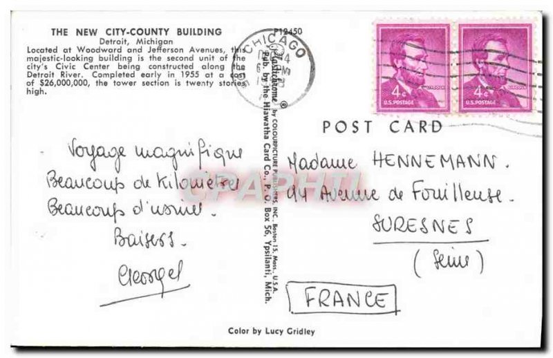 Modern Postcard The New City County Building Detroit Mich