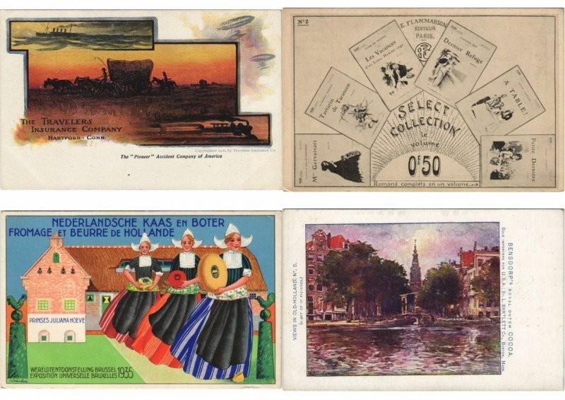 PC ADVERTISING COLLECTION 225 Vintage Postcards WITH BETTER (L4388)