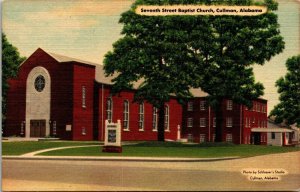 Postcard AL Cullman Seventh Street Baptist Church - LINEN - RARE 1950s L14