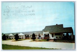 Peoria Illinois IL Postcard Orange Motel Dirt Road Van Wert OH 1962 Vintage